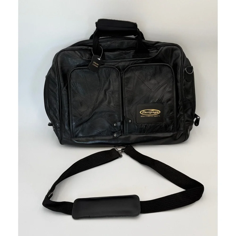 Rampage Sportfishing Yachts Genuine Leather Duffel Bag w/ Strap 19x13
